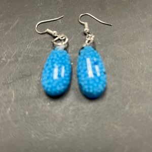 Blue Drop Beaded Dangle Earrings - Women Jewelry